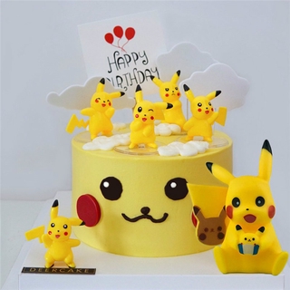 ชุดฟิกเกอร์ Pokemon Pikachu ขนาด 4.5 ซม. สําหรับตกแต่งเค้ก จํานวน 6 ชิ้น ต่อชุด