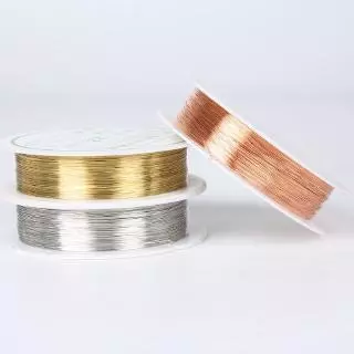 สายลวดโลหะผสม 0.2 0.25 0.3 0.4 0.5 0.6 0.8 1 มม. สีเงิน สีทอง สําหรับทําเครื่องประดับ DIY