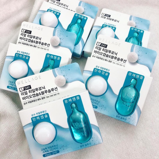พร้อมส่ง‼️wellage Real Hyaluronic Bio Capsule & Blue Solution