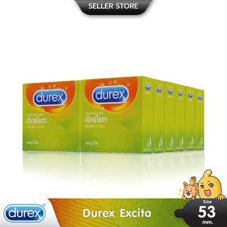 Durex Excita ถุงยางอนามัย ผิวไม่เรียบ แบบขีดวงแหวน ขนาด 53 มม. บรรจุ 12 กล่อง (36 ชิ้น)