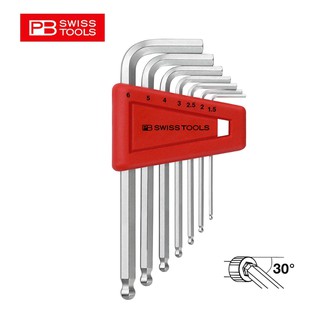 ประแจหกเหลี่ยม หัวบอล ตัวแอล  PB Swiss tools  สั้น 1.5-6 MM. รุ่น PB 212 H-6 (7 ตัว/ชุด)