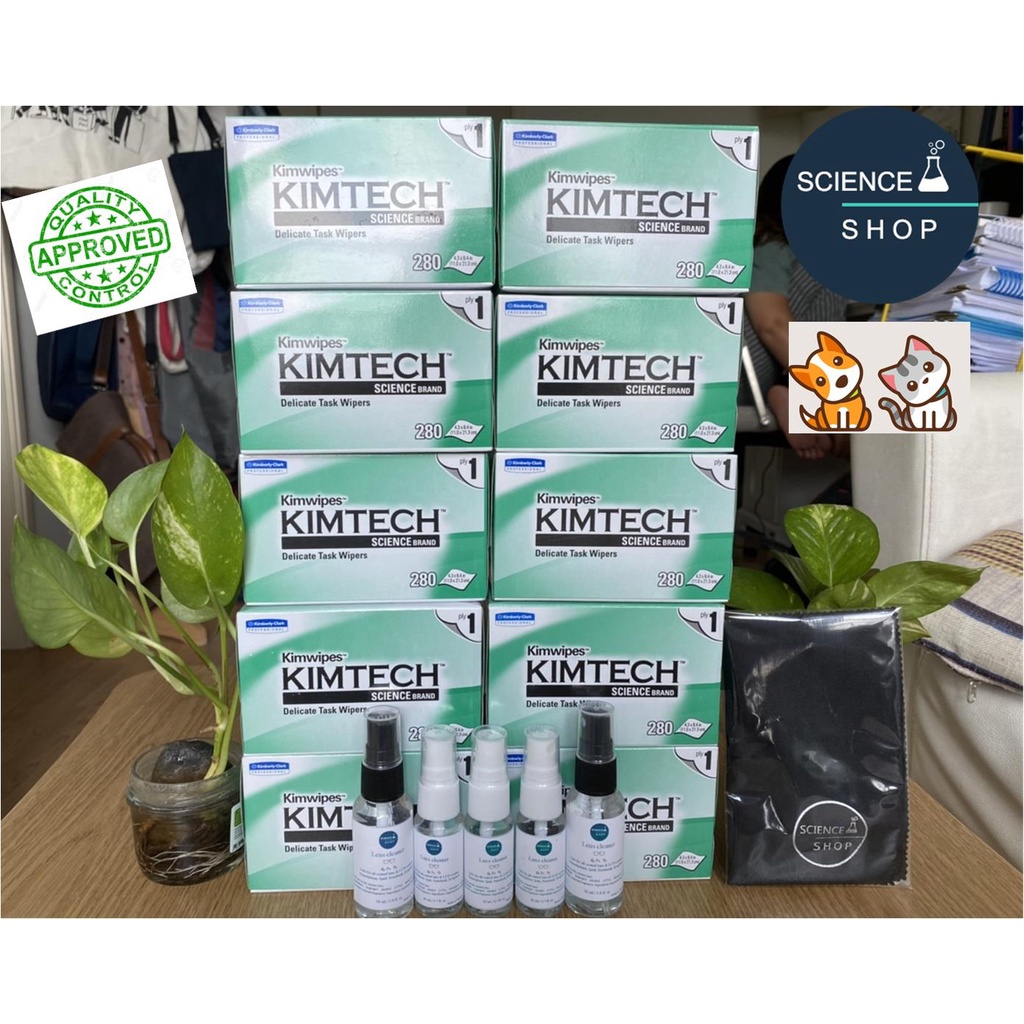 กระดาษเช็ดเลนส์ KIMTECH SCIENCE KIMWIPES (10 กล่อง) - แถมน้ำยาทำความสะอาดเลนส์ 5 ขวด