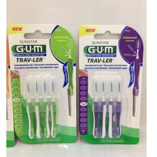 GUM แปรงซอกฟัน รุ่น Trav-ler ขนาดพกพา คนจัดฟันใช้ได้