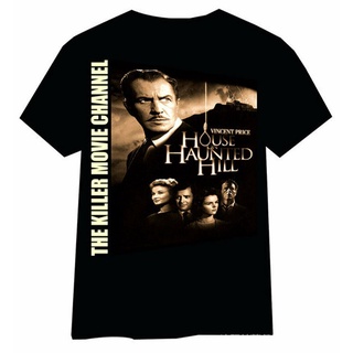 เสื้อยืดสีขาวเสื้อแขนสั้น แบบนิ่ม พิมพ์ลาย Gothic house in Haunted Hill ระบายอากาศ ทรงหลวม เหมาะกับของขวัญฮาโลวีน สําหรั