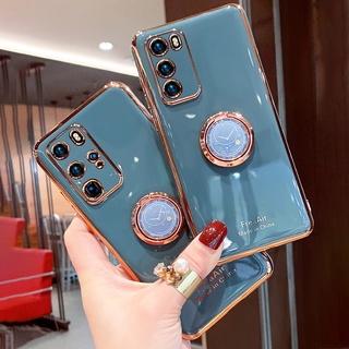 เคสโทรศัพท์มือถือ TPU นิ่ม ป้องกันกล้อง พร้อมแหวนขาตั้ง สําหรับ OPPO A17 A16 A16S A15 A15S A54 A74 A94 A9 2020 A5 2020 A12 A12E A7 A5 A5S A3S