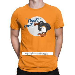 เสื้อยืดคอกลม ผ้าฝ้าย พิมพ์ลายการ์ตูน Noot Noot Pingu สําหรับผู้ชาย