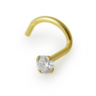 14K Gold CZ Set เครื่องประดับสกรูจมูก