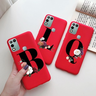 เคสโทรศัพท์มือถือ ซิลิโคนนุ่ม ลายตัวอักษร ดอกไม้ สีแคนดี้ สําหรับ Infinix Hot 10 X682B X682C Hot 10 11 Play X688B X682B