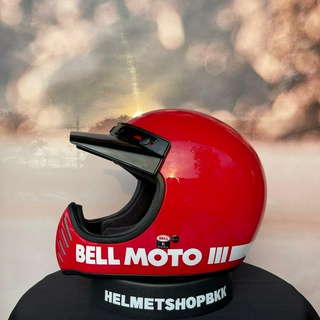 หมวกกันน๊อคเต็มใบคลาสสิค BELL MOTO-3 GLOSS RED CLASSIC