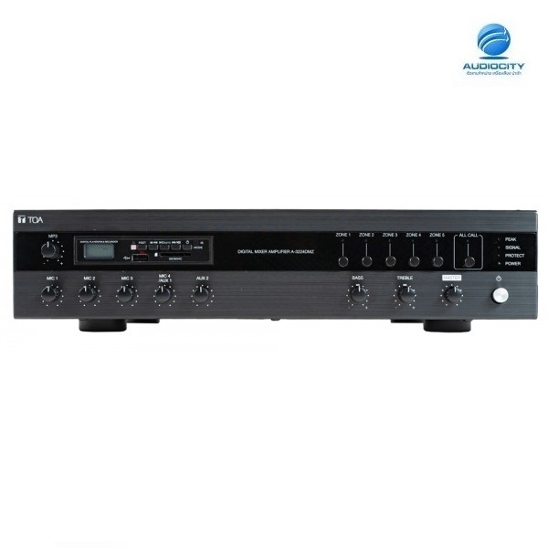 TOA A-3212DMZ-AS มิกเซอร์แอมป์ 120 วัตต์ 4 Mic 2 Aux พร้อมเครื่องเล่น MP3 เลือกได้ 5 โซน Digital PA 