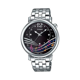Casio Standard นาฬิกาผู้หญิง สายสแตนเลสส รุ่น LTP-E123D-1ADF
 (Black)