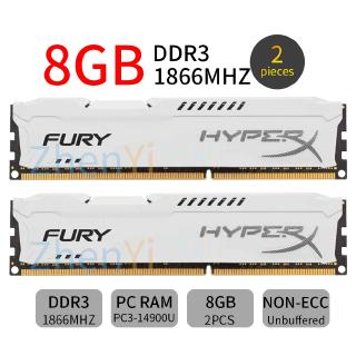 Hyperx Fury Pc Ram Ram Ram Ram 2 8 Gb Ddr 3 ชิ้น 3-14900 1866 Mhz 1 . 5 V 240 Pin Ram Ad38