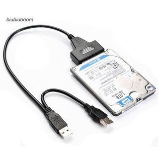 Bm♠ฮาร์ดดิสก์ไดรฟ์ 7 + 15 Pin SATA to USB 2.0 อะแดปเตอร์สายเคเบิ้ล สําหรับ 2.5 นิ้ว HDD แล็ปท็อป