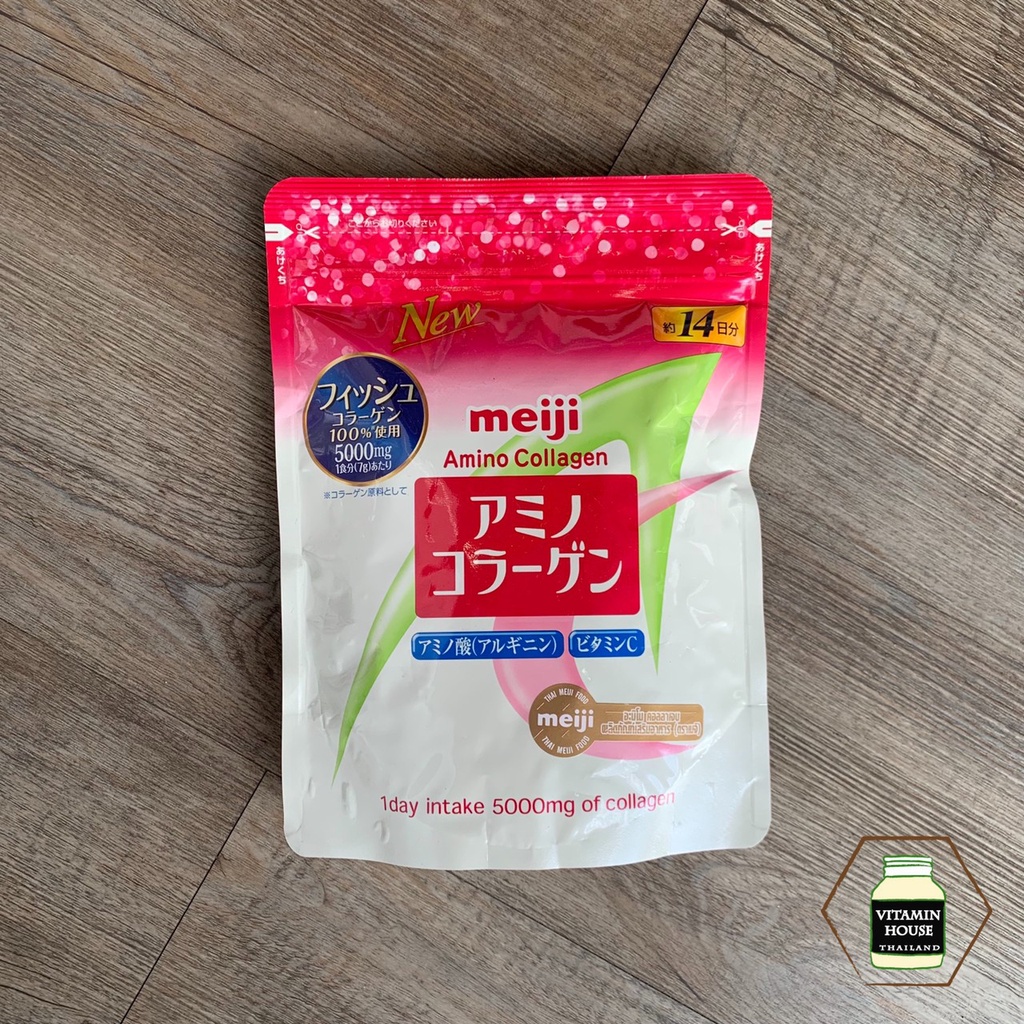 Meiji Amino Collagen อะมิโนคอลลาเจน ตราเมจิ (98 g) **ฉลากภาษาไทย