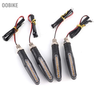 Oobike 4x Universal ไฟเลี้ยว 12 Led สีเหลืองอําพันสีเหลืองอําพันสําหรับรถจักรยานยนต์