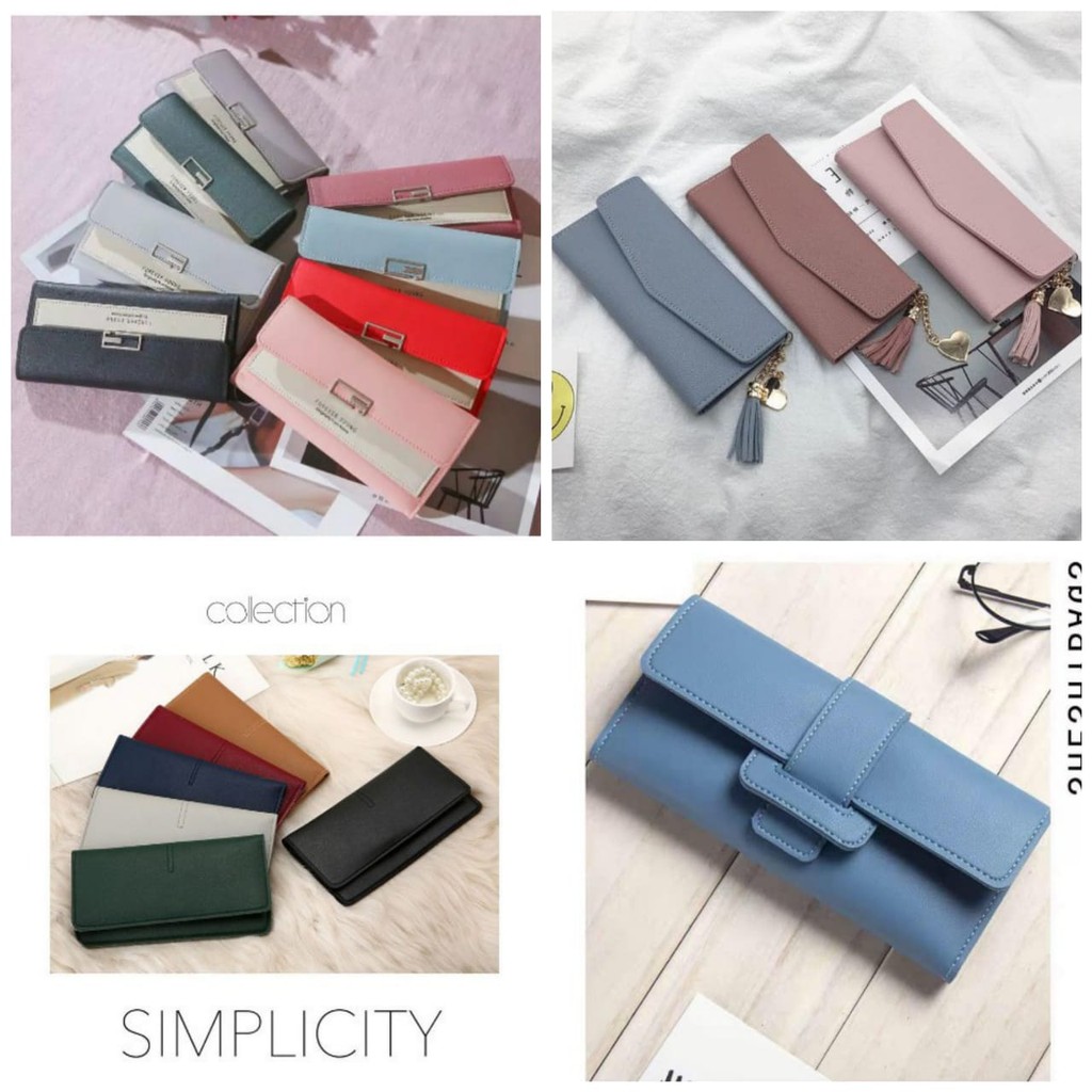 WSW- ชําระเงินปลายทางกระเป๋าสตางค์ผู้หญิงนําเข้าล่าสุด LONG WALLET