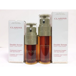 JUL02 ส่งฟรี Clarins Double Serum Complete Age Control Concentrate   เซรั่มต่อต้านความร่วงโรย