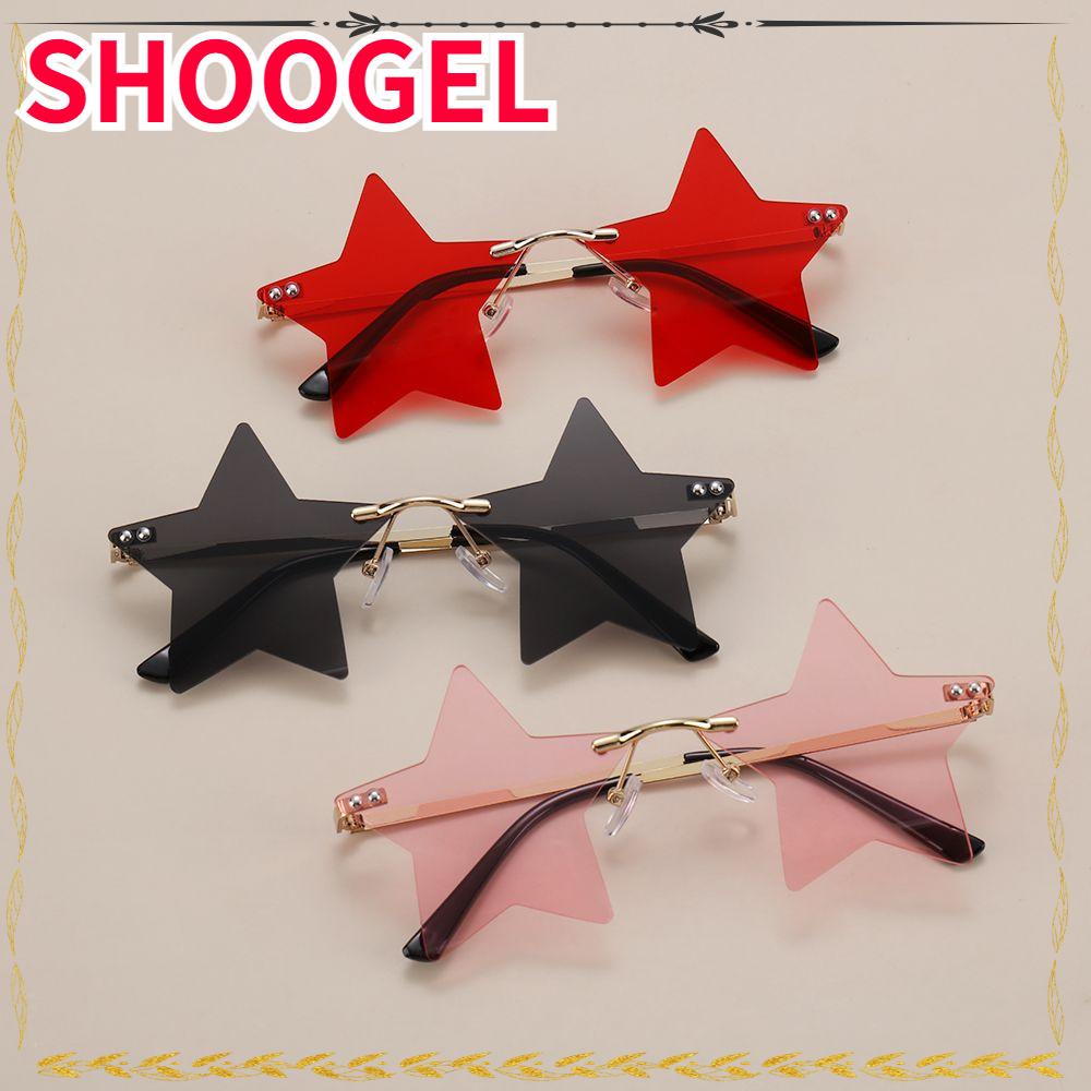 Shoogii Rhinestone Sunglasses New Fashion Rimless Eyewear Cutting Lens