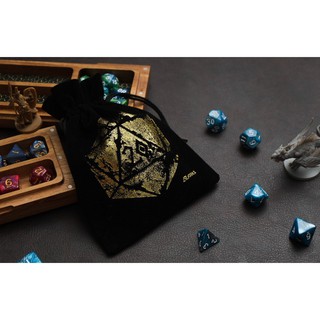 Antique D20 Dice Bag | ถุงผ้ากำมะหยี่สำหรับ บอร์ดเกมส์ | Dungeons and Dragons Dice | DnD Dice Set | D&amp;D Dice