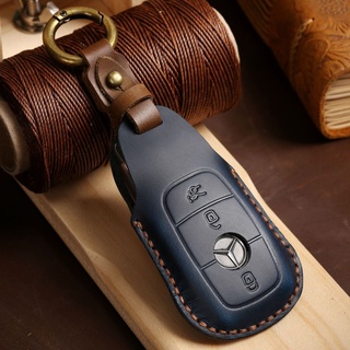 Mercedes Benz Retro Leather Key Case for New E300 Handmade Crazy Horse Leather Key Case