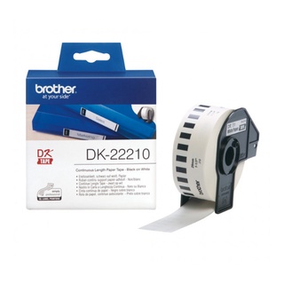 Brother DK-22210 DK TAPE เทปกระดาษต่อเนื่องขนาด 29 มม x 30.48 เมตร พื้นสีขาว อักษร สีดำ