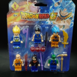 เลโก้ ดราก้อนบอล Dragon Ball แบบแผง 6 ตัว พร้อมอุปกรณ์ SL Toys งานสวย น่ารัก ราคาถูก พร้อมส่งทันที