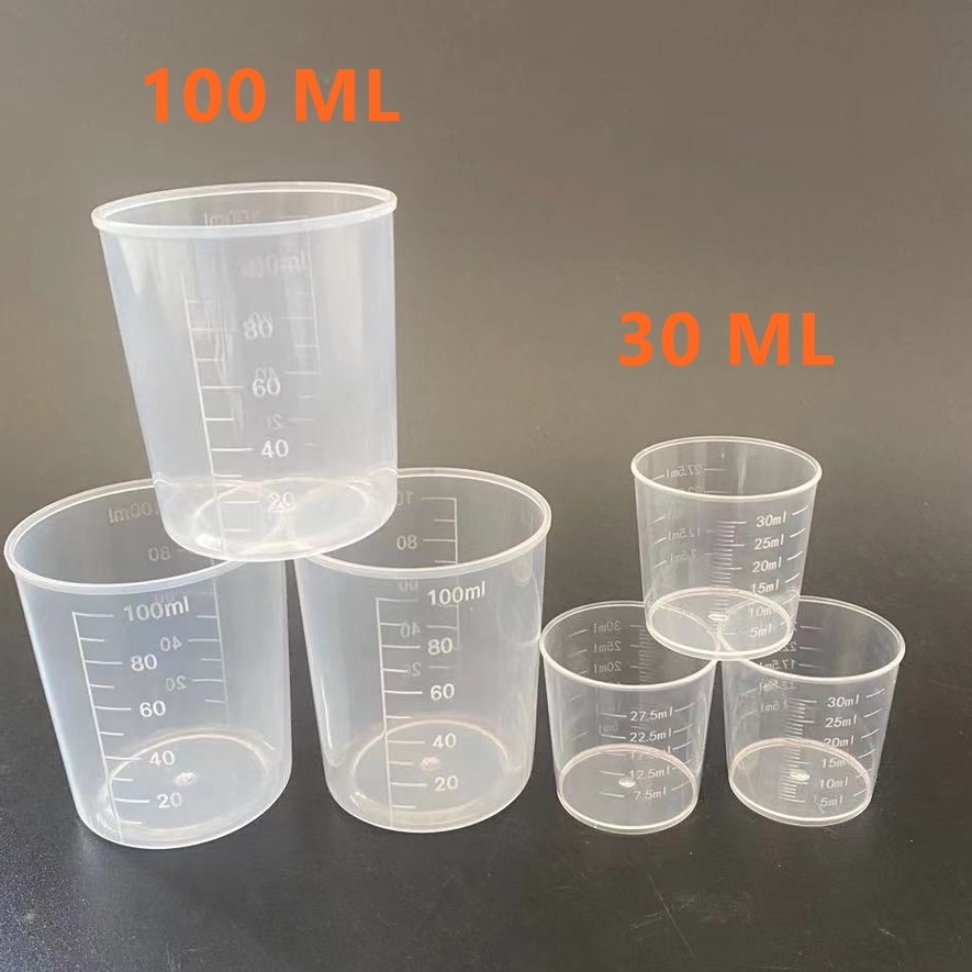 ☀️ถูกและดี☀️ถ้วยตวงพลาสติก แก้วตวง​ ถ้วยตวง ขนาด 10,20,30,50,100,120 ml