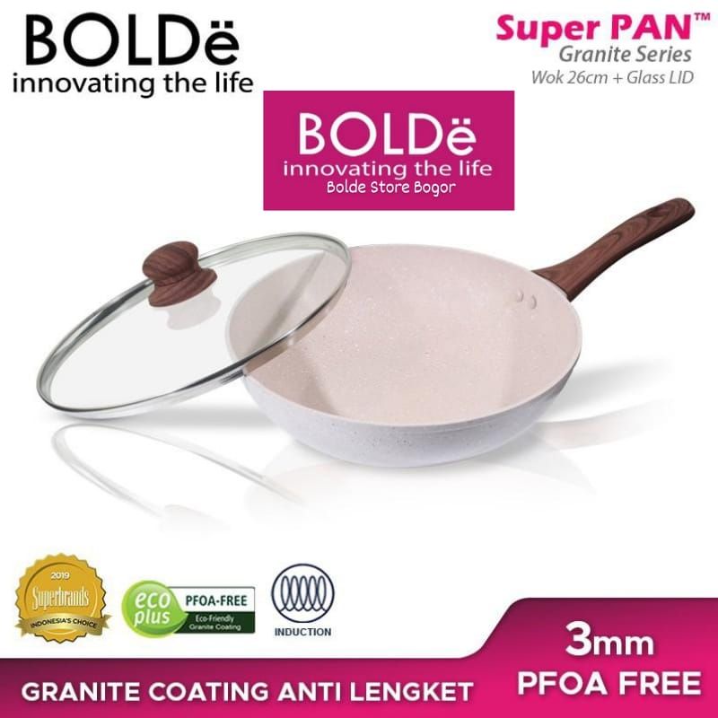 BOLDE WOK/WAJAN/KUALI 26CM เบจ + กระจก