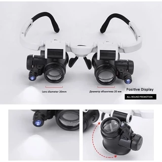 พร้อมส่ง แว่นขยาย LED แว่นขยาย Loupes 8X/15X/23X เลนส์แว่นขยายแว่นตาแว่นขยาย LED สำหรับซ่อมนาฬิกา