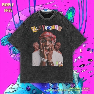 เสื้อยืด ขนาดใหญ่ พิมพ์ลาย Haze Lil Yachty สีม่วง | หินล้างทําความสะอาด | เสื้อยืด พิมพ์ลาย Lil Yachty | เสื้อแร็ปเปอร์