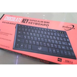 Primaxx KB-8302 Super Slim Mini Keyboard คีย์บอร์ดขนาดเล็ก USB (สีดำ)