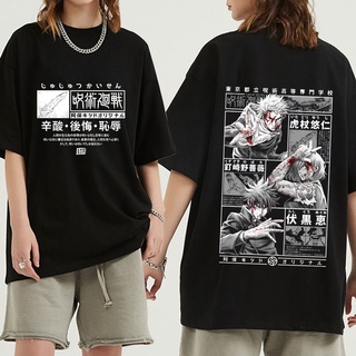 T-shirt  เสื้อยืด พิมพ์ลายกราฟฟิคอนิเมะ Jujutsu Kaisen Gojo Satoru Yuji Itadori สไตล์ญี่ปุ่น สําหรับผู้ชาย 90sS-5XL