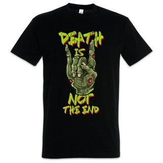 tshirtเสื้อยืดคอกลมฤดูร้อนเสื้อยืดคอกลม พิมพ์ลายกําปั้นซอมบี้ Death Is Not The End Pixel 8 Bit Geek Nerd สําหรับผู้ชายSt