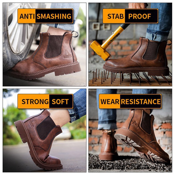 หนังแท้ %ทน เท่ คุ้ม! รองเท้าเซฟตี้ หัวเหล็ก safety shoes leather ใส่ทำงาน ใส่เที่ยว ช่าง วิศวะ เชฟ หนังแท้หัวเหล็ก