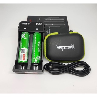 AWT PC2-2A+Vapcell INR18650 2600mAh 25A green 2ก้อน