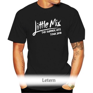 เสื้อยืดผ้าฝ้ายพิมพ์ลายแฟชั่นเสื้อยืด พิมพ์ลาย Little Mix Hits Tour TEXT สีดํา พร้อมสติกเกอร์ 4 ชิ้น