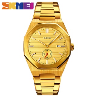 SKMEI Casual Quartz Men Watches Top Brand Luxury Stainless Steel Strap Date Time Waterproof Wristwatch Clock