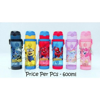 Angel Baby ขวดน้ํา ลายการ์ตูน Spiderman My Little Pony Banana Blah Blah สําหรับเด็ก 600 มล.