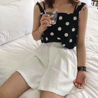 littlerain-fashion 9936-1 เสื้อกั๊กแฟชั่นสองสายทรงหลวม