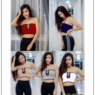 🍒KITTYFashionStyle🍒เสื้อเกาะอก เพิ่มดีเทลแบบห่วง เซ็กซี่สุดๆ