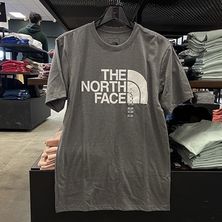 The NORTH FACE เสื้อยืดลําลอง แขนสั้น คอกลม พิมพ์ลายโลโก้ สําหรับผู้ชาย