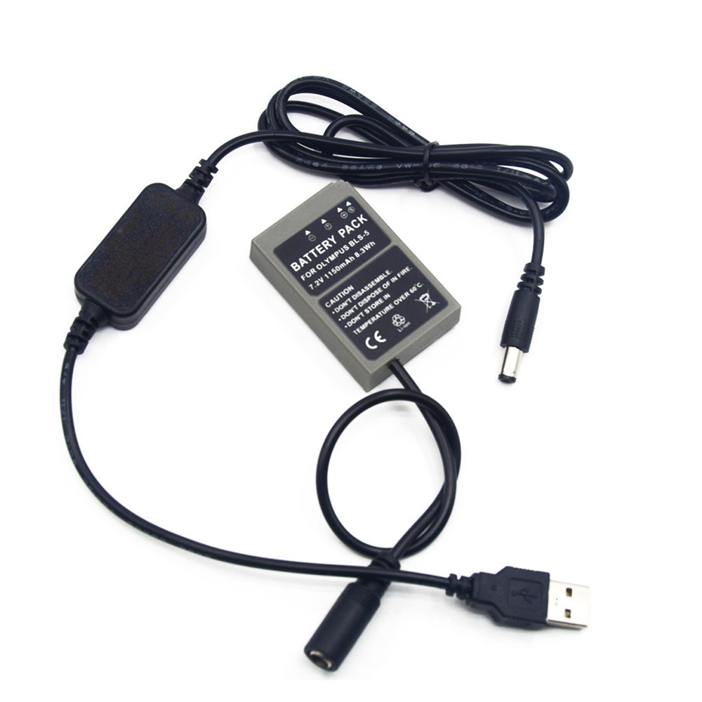 BLS-50 PS-BLS5 PS-BLS1 Dummy Battery BLS-5 DC Coupler & Power Bank USB Cable for Olympus PEN E-PL1 E