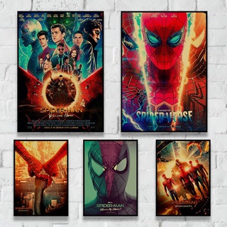 มาใหม่ โปสเตอร์กระดาษคราฟท์ ลาย Spider-Man 3 สไตล์เรโทร สําหรับตกแต่งห้อง