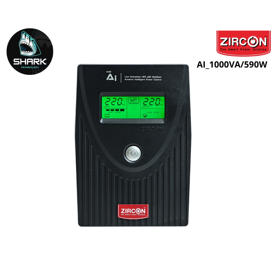 เครื่องสำรองไฟ Zircon รุ่น AI_1000VA/590W