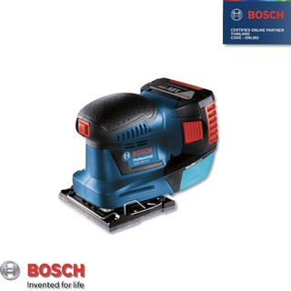 BOSCH GSS 18V-10 เครื่องขัดกระดาษทรายสั่น (ไม่รวมแบต) มาพร้อมชุดเก็บฝุ่น + อุปกรณ์เสริม 10 ชิ้น เครื่องขัดไร้สาย