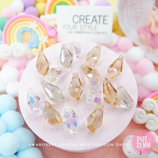 คริสตัลสวารอฟสกี้ รหัส 6015 Polygon Drop Swarovski  ขนาด 21 มม ราคาเม็ดละ 110 บาท