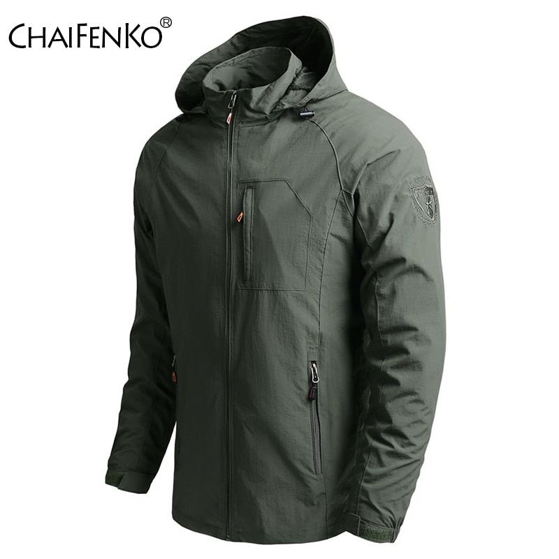 Men Outdoor Hiking Jackets Waterproof Hooded Windbreaker Coat Men 2021 Autumn New Casual Jacket Tactics Military Jacke