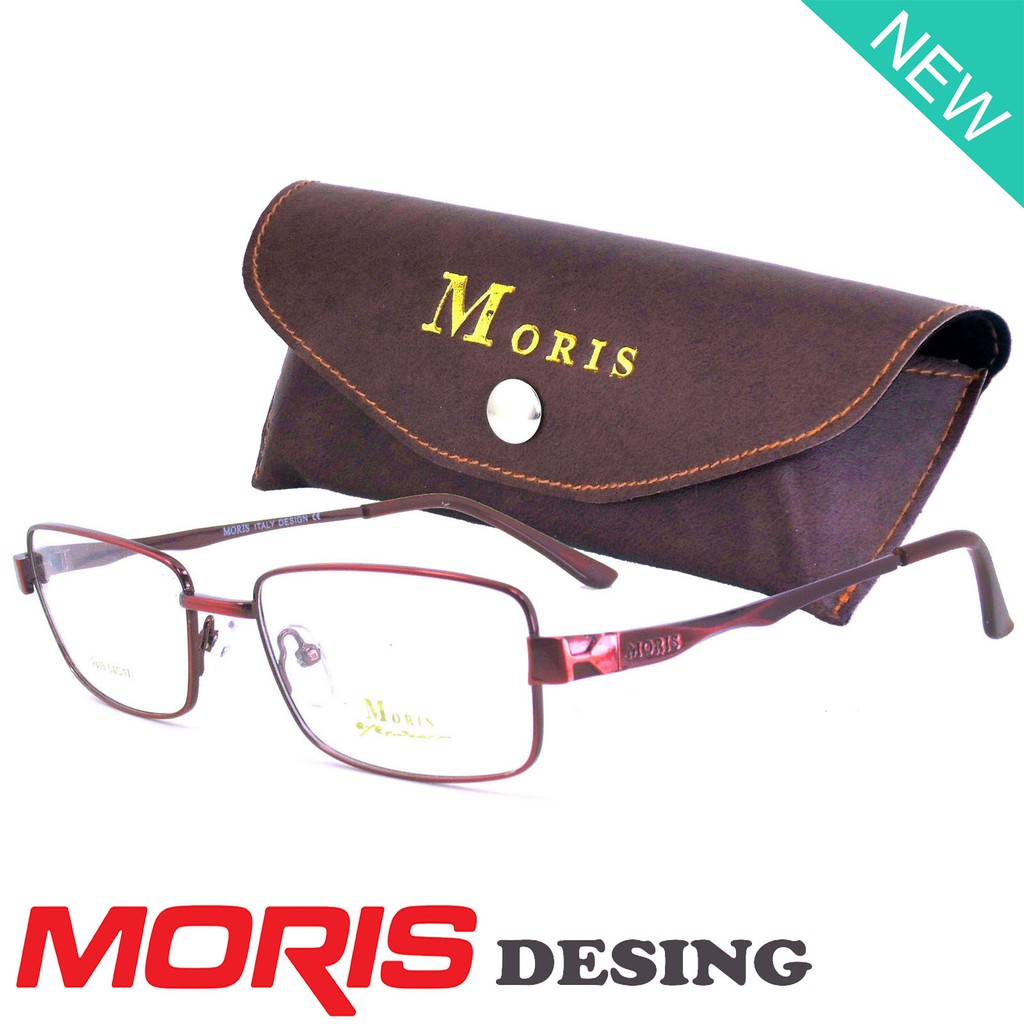 Moris แว่นตา รุ่น 2816 สีแดง กรอบเต็ม ขาข้อต่อ วัสดุ สแตนเลส สตีล (สำหรับตัดเลนส์) กรอบแว่นตา Eyegla