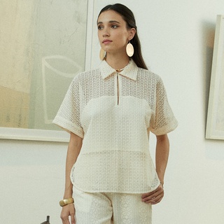 NEW !! Perana : เสื้อลูกไม้ ISABLE Shirt (สีครีม Cream )