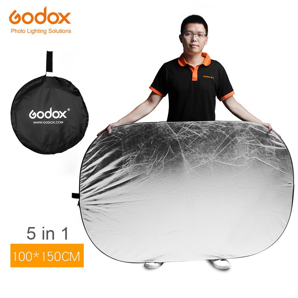 Godox 100 X 150cm 5 In 1 Portable Collapsible Light Oval Photography Reflector Shopee Thailand